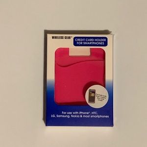 Adhesive credit card holder for mobile phones